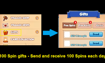 100 Spin gifts – Send and receive 100 Spins each day